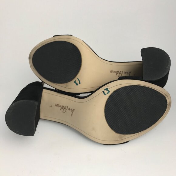 Sam Edelman Black Suede Open Toe Block Heel Sandals Size 9M - Picture 12 of 12